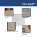 Ver imagem 5 de Guarda Roupa Casal Quero 4 Portas de Bater com Espelho e Cômoda 1 Porta 4 Gavetas MDF Branco