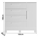 Ver mais imagens de Guarda Roupa Casal Quero 4 Portas de Bater com Espelho e Cômoda 1 Porta 4 Gavetas MDF Branco