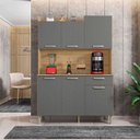 Ver imagem 3 de Kit Cozinha Gênova 6 Portas Freijó Gris - Kits Paraná