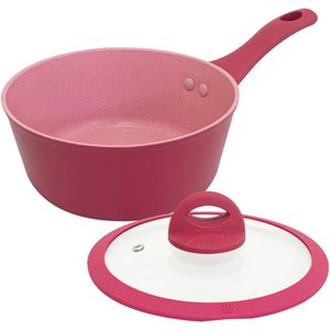 Panela Antiaderente Revestimento Cerâmico Cerâmica de Indução Viena Rosa Plus 18cm - Casambiente