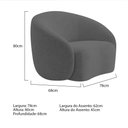 Ver imagem 4 de Kit Sofá 3 Lugares 180cm e 2 Poltronas Orgânica Luxo Recepção Amore Linho Cinza Escuro - Amarena Móv