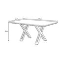 Ver imagem 3 de Mesa de Jantar Retangular Off White Nadia 180x90 Vidro Chanfrado 8 Lugares Blend Base Madeira Maciça