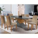 Ver imagem 1 de Mesa Aster 180 Tampo em MDF Canto Reto com 6 Cadeiras Lunara Moderna