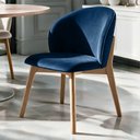 Ver imagem 4 de Kit 02 Cadeiras de Jantar e Estar Living Estofada Mia L02 Suede Azul Marinho - Lyam Decor