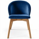 Ver imagem 7 de Kit 02 Cadeiras de Jantar e Estar Living Estofada Mia L02 Suede Azul Marinho - Lyam Decor