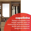 Ver imagem 6 de Guarda Roupa Casal com Espelho e Capelinha 4 Portas 3 Gavetas Pérsia Amêndola Touch Marrom