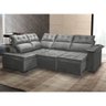 Sofá Retrátil e Reclinável 290 cm Áustria Veludo Cinza Chamby Móveis - 1