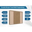 Ver imagem 3 de Guarda Roupa 4 Portas N565 de Correr e 4 Gavetas Nogueira/macadamia/verde Oliva - Kappesberg