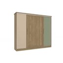 Ver imagem 1 de Guarda Roupa 4 Portas N565 de Correr e 4 Gavetas Nogueira/macadamia/verde Oliva - Kappesberg