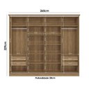Ver imagem 5 de Guarda Roupa 4 Portas N565 de Correr e 4 Gavetas Nogueira/macadamia/verde Oliva - Kappesberg