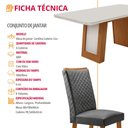 Ver imagem 7 de Mesa de Jantar Carolina 180cm Tampo MDF Vidro Canto Copo com 6 Cadeiras Lira