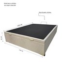Ver imagem 5 de Base de Cama Box Cor Areia com Baú Casal Linhão 1,38x1,88cm Pistão a Gás