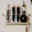 Ver imagem 2 de Toalheiro Preto Com Prateleira de Parede Multiuso Suporte Porta Toalha Decorativa