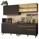 Ver imagem 2 de Cozinha Completa Reims Armário Balcão Preto e Rustic Madesa