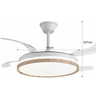 Lustre Ventilador de Teto Retrátil Led Branco, Design Clean com Detalhe em Madeira Freijó - 8