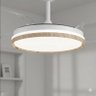 Lustre Ventilador de Teto Retrátil Led Branco, Design Clean com Detalhe em Madeira Freijó - 7