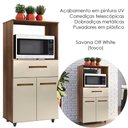 Ver imagem 4 de Balcao Multiuso Forno 2p 1g 60 Cm Luna Savana Off White Mobbs