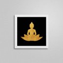 Ver imagem 2 de Quadro Quadrado Buda Flor De Lotus 20x20cm:Madeira branca