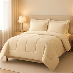 Kit Edredom Aconchego 06 Peças Casal Queen Dupla Face Bege Casa Dona