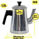 Ver imagem 4 de Bule para Café Chá Leite Nº 9 - 1,5 Litros Grande em Aluminio Tradicional Uso Doméstico e Profission