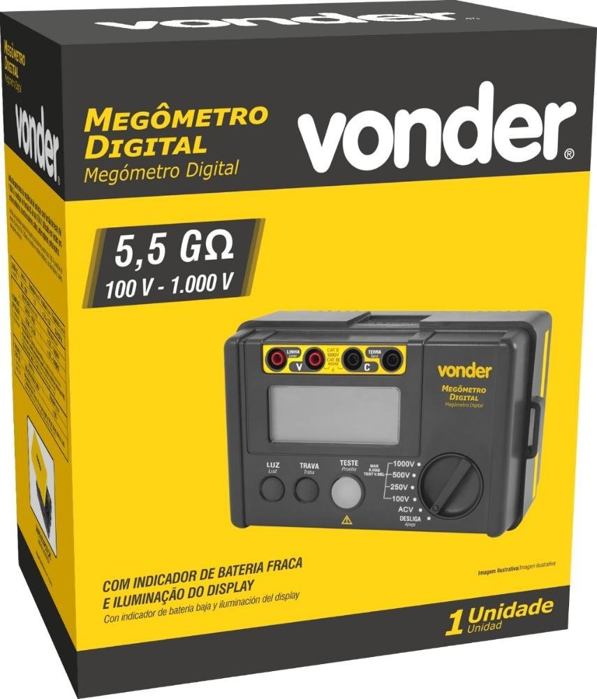 Megometro Digital 5.5Gh 100-1000V Vonder - 4