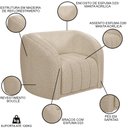 Ver imagem 3 de Sofá Decorativo 3 Lugares 292cm e Poltrona Meris M22 Bouclê Bege - Mpozenato