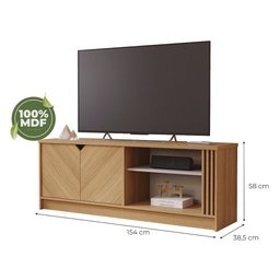 Rack Bancada para TV 100% MDF Volpi Permóbili Nature/Off White - 5