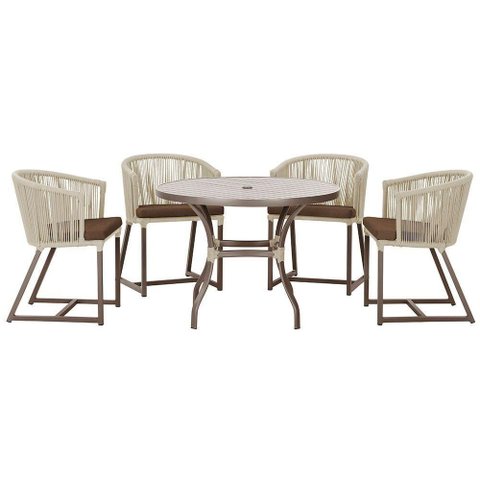 Mesa com 4 Cadeiras e Noronha Estofado 9 Trama Original Rami