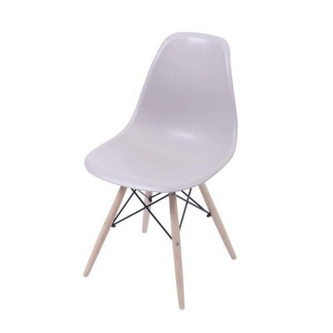 Cadeira Dkr PP Base Madeira – Assento em Polipropileno, Design Moderno, Suporta 120kg