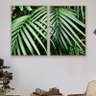 Conjunto com 2 quadros decorativos Palmeiras verdes.:0,70 X 0,90/MADEIRA - 2