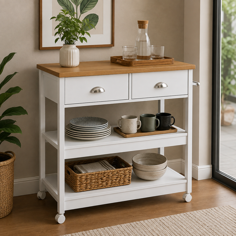 Aparador Buffet 2 Gavetas Ditália BA135 Branco SE