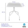 Jogo Mesa Quadrada 70x70 para Restaurante Comércio com 4 Cadeiras Iso Laranja Base Branca Ecomhome - 2