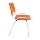 Ver imagem 6 de Jogo Mesa Quadrada 70x70 para Restaurante Comércio com 4 Cadeiras Iso Laranja Base Branca Ecomhome