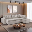 Ver imagem 1 de Sofá Retrátil 6 Lugares 296cm com Chaise a Direita de 91cm Presidente