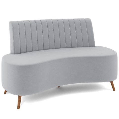 Sofá Chaise Living 2 Lugares 160cm para Sala Cayman K01 Veludo Cinza