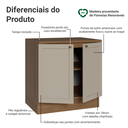 Ver imagem 5 de Balcão de Cozinha 80 cm 2 Portas Rustic/Crema Vik Madesa