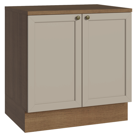 Balcão de Cozinha 80 cm 2 Portas Rustic/Crema Vik Madesa