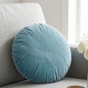 Ver imagem 3 de Almofada Redonda Veludo Premium 35cm Decorativa com Zíper e Enchimento - Azul Turquesa