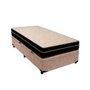 Ver imagem 1 de Cama Box Baú Solteiro 88 Suede Bege com Colchão Paris de Molas Ensacadas Preto 67x88x188