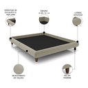 Ver imagem 3 de Cama King Base Box 193x203cm Pés Madeira Cold P02 Veludo Bege - Mpozenato