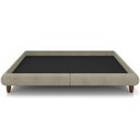 Ver imagem 5 de Cama King Base Box 193x203cm Pés Madeira Cold P02 Veludo Bege - Mpozenato