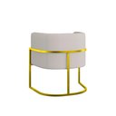 Ver imagem 2 de Poltrona Corino Decorativa Lua Recepção Base Ferro Gold Cor:bege