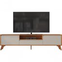 Ver imagem 4 de Conjunto Sala de Estar Vertex com Rack Painel Ripado e Buffet MDF 237cm Off White Mavaular Móveis