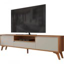 Ver imagem 5 de Conjunto Sala de Estar Vertex com Rack Painel Ripado e Buffet MDF 237cm Off White Mavaular Móveis