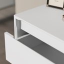Ver mais imagens de Mesa de Cabeceira Verona 2 Gavetas com Corrediça Telescópica e Pés de Madeira:Branco/Nature/Branco