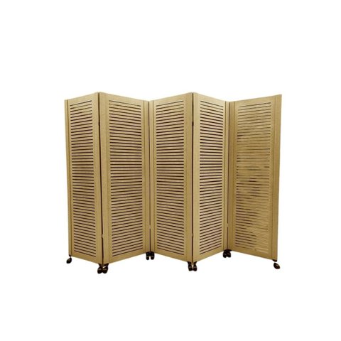 Biombo Ripado 05 Folhas c/ 10 Rodinhas