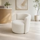 Ver imagem 1 de Poltrona Estofada 74cm x 68cm x 70cm Redonda Confortável para Sala ou Recepção Formato Orgânico