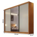 Ver imagem 2 de Guarda Roupa Casal Londres 3 Portas 1 com Espelho 8 Gavetas Cinamomo Fendi - Novo Horizonte