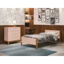 Ver imagem 3 de Cama Solteiro Simba com Pés em Madeira - Reller - Rosa Fosco