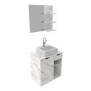 Ver imagem 3 de Gabinete De Banheiro + Cuba 60cm Cr10095 Mármore Branco
